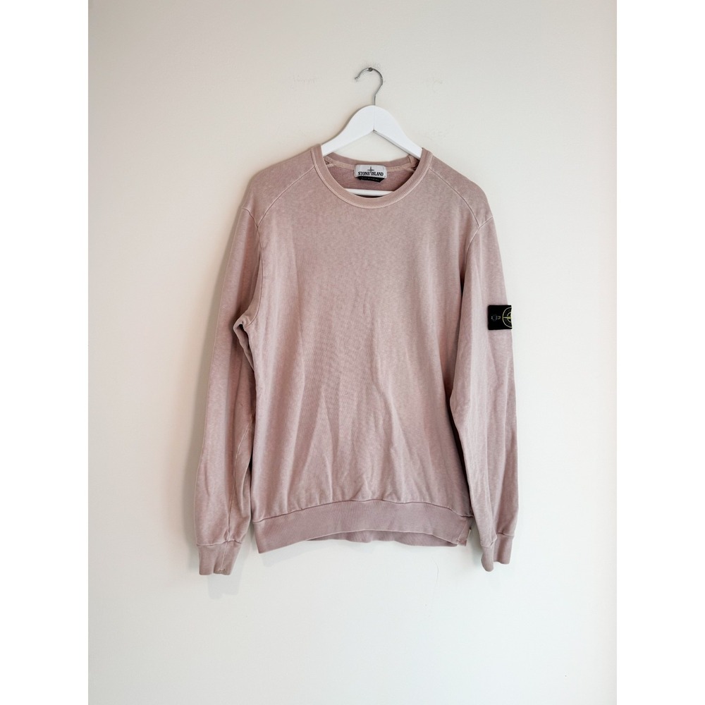 Stone Island Dusty Rose Crewneck Sweatshirt Pink Badge Logo Size XL